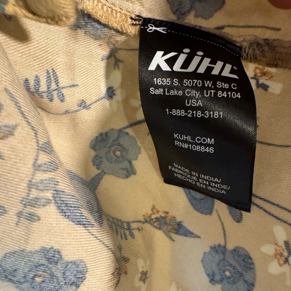 Kuhl Elsie Honeycomb Floral Button Down Tie Front Top Womens Size Medium - Picture 6 of 9